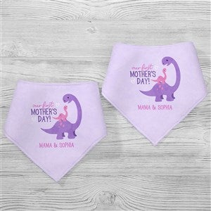 First Mothers Day Dino Personalized Bandana Bibs- Set of 2 - 52612-BB