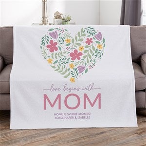 Love Begins With Mom Personalized 50x60 Sweatshirt Blanket - 52626-SW