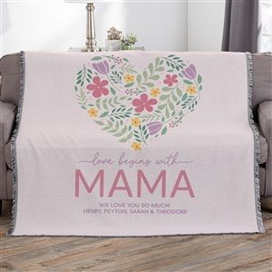 Love Begins With Mom Personalized 56x60 Woven Throw - 52626-A