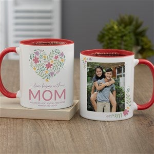 Love Begins With Mom Personalized Photo Coffee Mug 11 oz.- Red - 52629-R