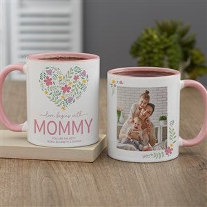 Love Begins With Mom Personalized Photo Coffee Mug 11 oz.- Pink - 52629-P