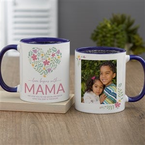 Love Begins With Mom Personalized Photo Coffee Mug 11 oz.- Blue - 52629-BL