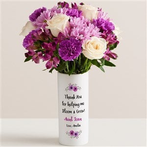 Thank You For Helping Me Bloom Personalized Vase with Lavender Garden Bouquet - 52637