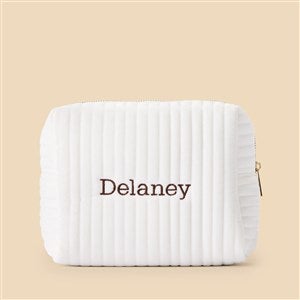 Classic Celebrations Embroidered Large Velvet Makeup Bag - Ivory - 52687-LI