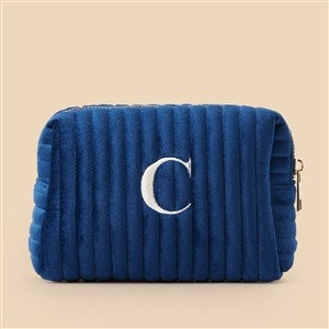 Classic Celebrations Embroidered Velvet Makeup Bag - Navy - 52687-SN