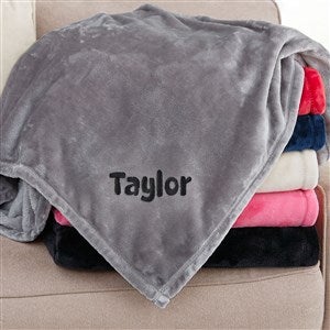 Cozy Name Embroidered Fleece Throw Blanket - Grey - 50x60 - 52811-SG