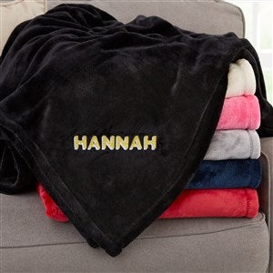 Shadow Name Personalized 60x80 Black Fleece Blanket - 52812-LB