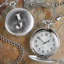 Lavish Last Name Herrington Engraved Silver Pocket Watch - 52814