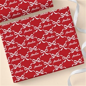 Christmas Bow Personalized Wrapping Paper Roll - 6ft Roll - 52873