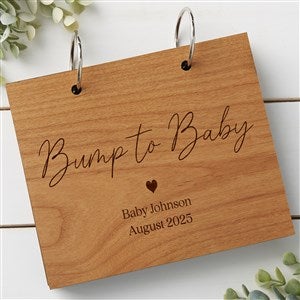 Mom To Be Personalized Wood Photo Album - Natural Alderwood - 52983-N