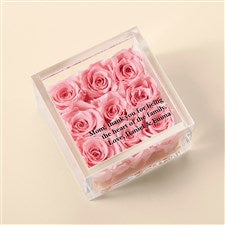 Sentiment To Mom Personalized Miniature Magnificent Pink Rose Keepsake Box - 53001