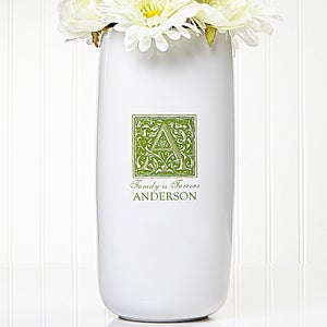 Floral Monogram Personalized Vase - 5309