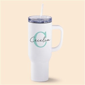 Simple Signature Personalized White 40oz Tumbler - 53634