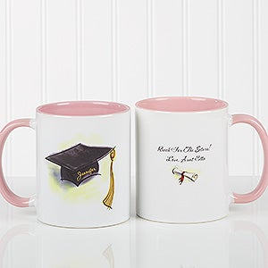 Cap  Diploma Personalized Graduation Coffee Mug - Pink - 5389-P
