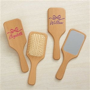 Darling Bow Personalized Wooden Hairbrush - 54012-B