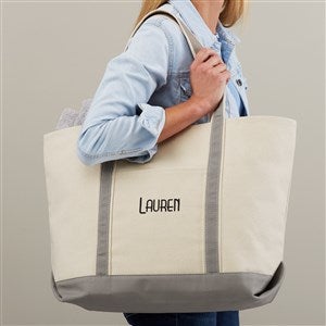 CUSTOM Embroidered Name Zipper Tote Bags __ Weekender Bag – Dearly Threaded
