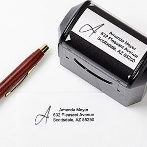 Initial Monogram Personalized Rubber Address Stamp - 5675