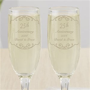 Anniversary Toast Personalized Champagne Flute Set - 5769