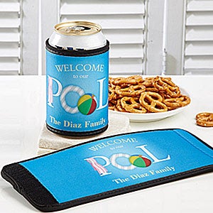 Welcome To Our Pool Personalized Can  Bottle Wrap - 5827
