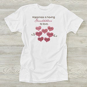 Personalized Ladies Black T-Shirt - Happiness is Children - 5920-CT