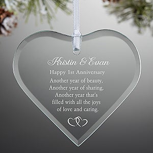Anniversary Wishes Engraved Ornament - 6286