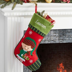 Personalized Christmas Stockings - Girl Elf - 6316-GE