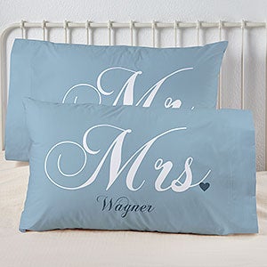Mr. and Mrs. Collection Personalized 20 x 40 King Pillowcase Set - 6407-K