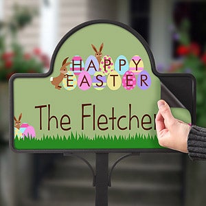 Personalized Happy Easter Decorative Yard Stake Magnet - 6612-M
