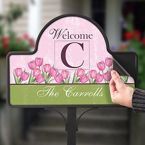 Personalized Spring Tulip Decorative Yard Stake Magnet - 6613-M