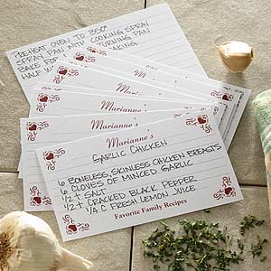 Family Favorites Printed 4x6 Recipe Cards - 6645-A
