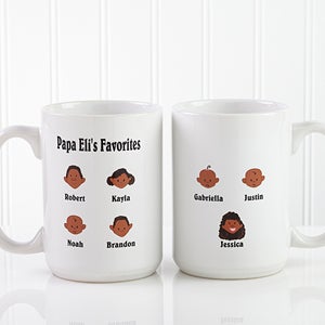 Personalized Family Character Large Coffee Mug for Grandparents - 6704-L