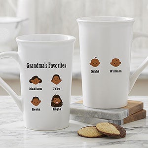Personalized Grandparents Latte Mug - Grandkids Characters - 6704-U