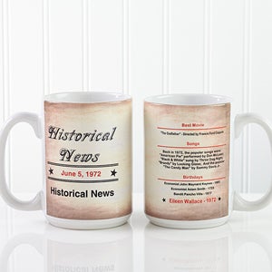 Personalized Large Coffee Mugs - The Day You Were Born - 7218-L