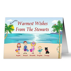 Beach Family Holiday Card - 7314