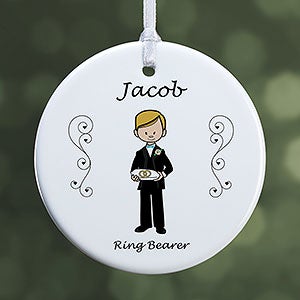 Personalized Wedding Party Christmas Ornament - 1-Sided - 7528-1