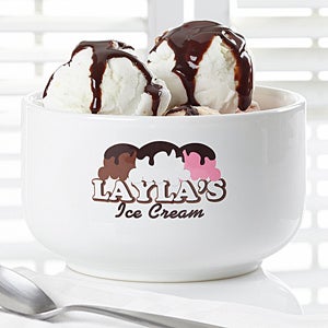 Ice Cream Parlor Personalized 14 oz. Ice Cream Bowl - 7691-N
