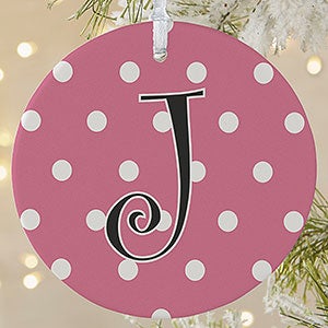 Monogram Polka Dot Christmas Ornament - 7704-1L