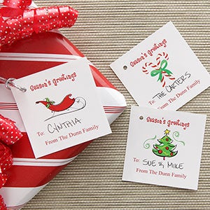 Seasons Greetings Personalized Gift Tags - 7749