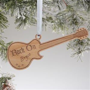 Rock On Natural Wood Guitar Ornament - 7753