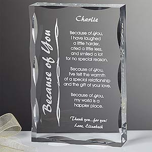 Because Of You Personalized Keepsake - 8096