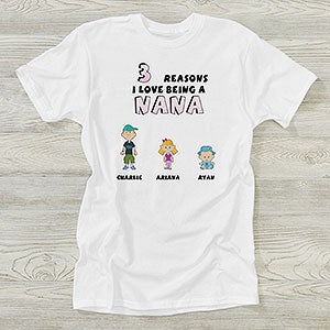 Personalized Mom & Grandma T-Shirts - Reasons Why Family Characters - 8159-CT