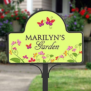 Floral Welcome Personalized Magnetic Garden Sign - 8233-M