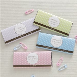 Pretty Polka Dot Personalized Candy Bar Wrappers - 8474