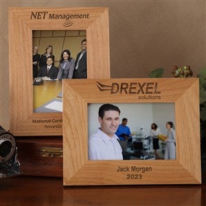 Personalized Logo Engraved Wood Photo Frame- 4 x 6 - 8526