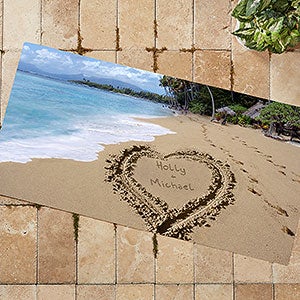 Personalized Oversized Doormat - Sandy Beach Tropical Island Doormat - 8608-O