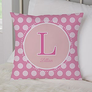 Girls Name Personalized 14-inch Velvet Throw Pillow for Girls - 8634-SV