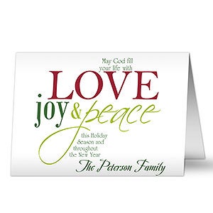 Words Of Christmas Personalized Christmas Cards & Envelopes - 8804