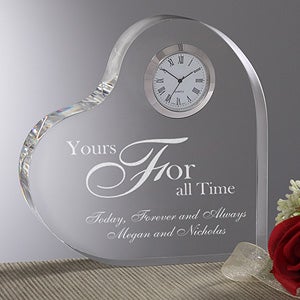 A Time For Love Engraved Heart Clock - 8856
