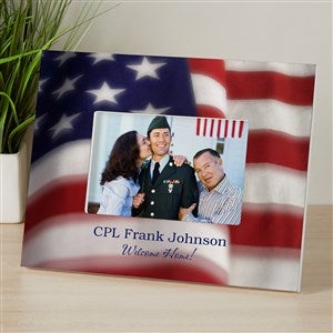 American Flag Personalized Picture Frame - 4x6 Box - 8933-B