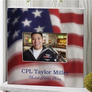 American Flag Personalized Picture Frame - 5x7 Wall - 8933-W